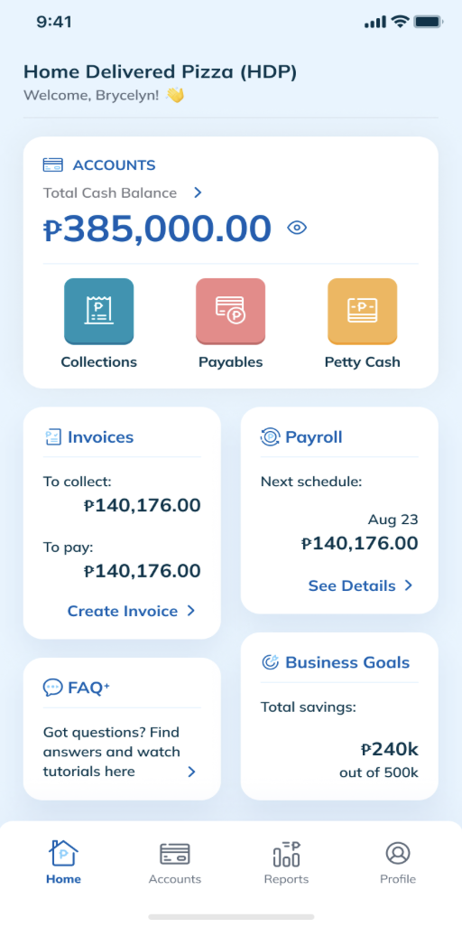   Mobile app for RCBC to support SME (Small-Medium Enterprises) in managing and handling their business finances