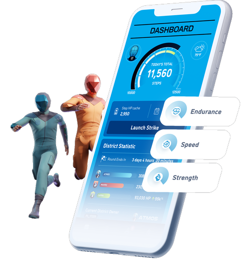 Health tracking app with AR and gamification