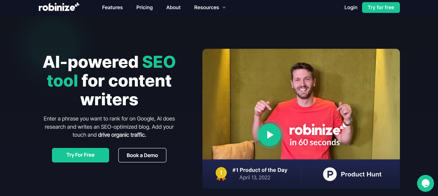 Robinize: AI-powered SEO tool for content writers
