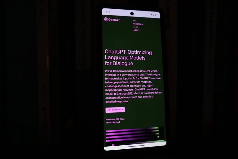 An Open AI tool, ChatGPT is opened on a screen.